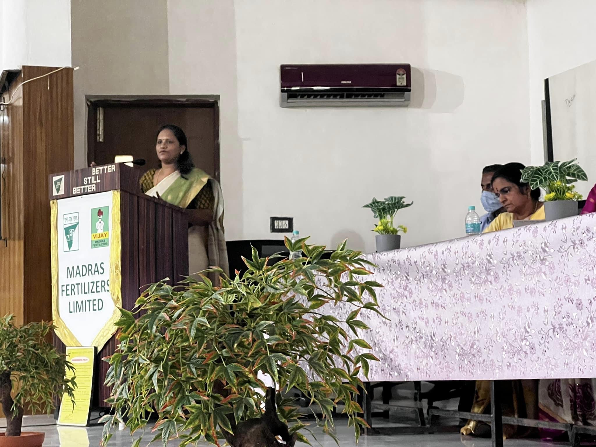 Advocate addressing attendees at a workplace training session